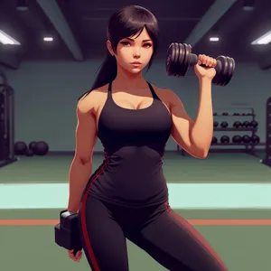 Attractive lady boxing with fitness equipment at gym.