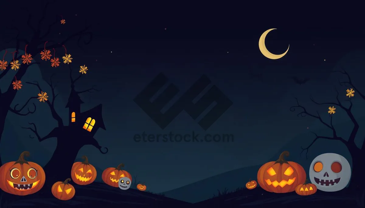 Picture of Dark Halloween Moon Silhouette Art Design