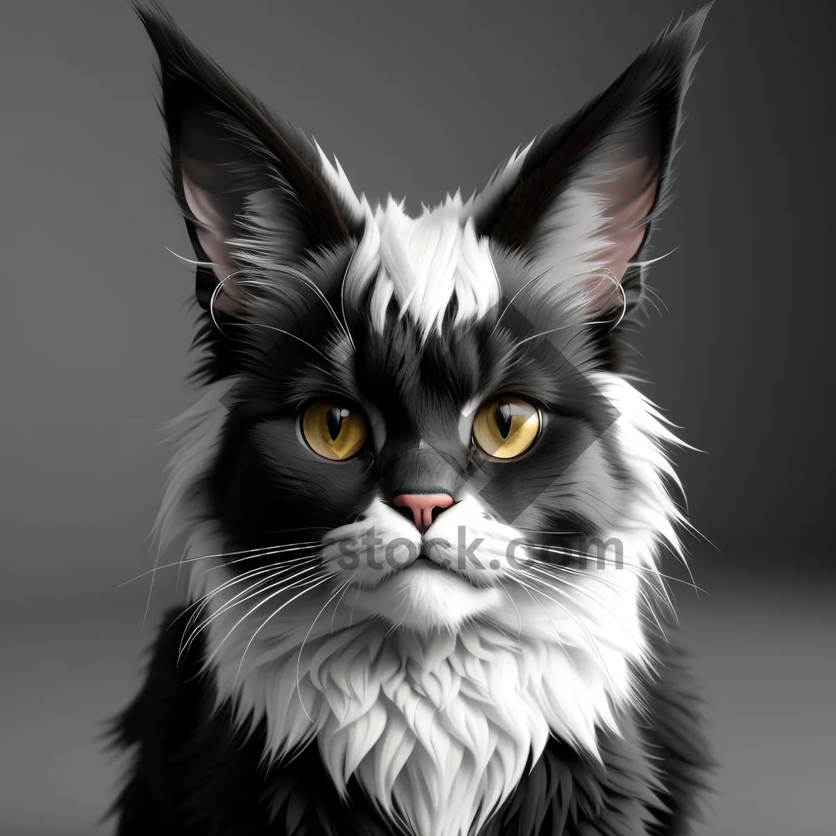 Picture of Playful Tabby Kitten with Fluffy Gray Fur