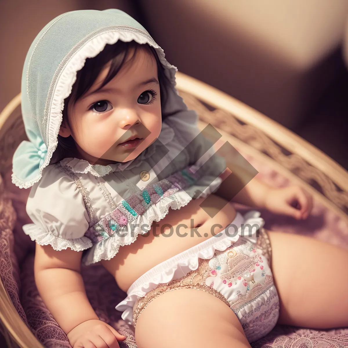 Picture of Cheerful baby boy in cute hat