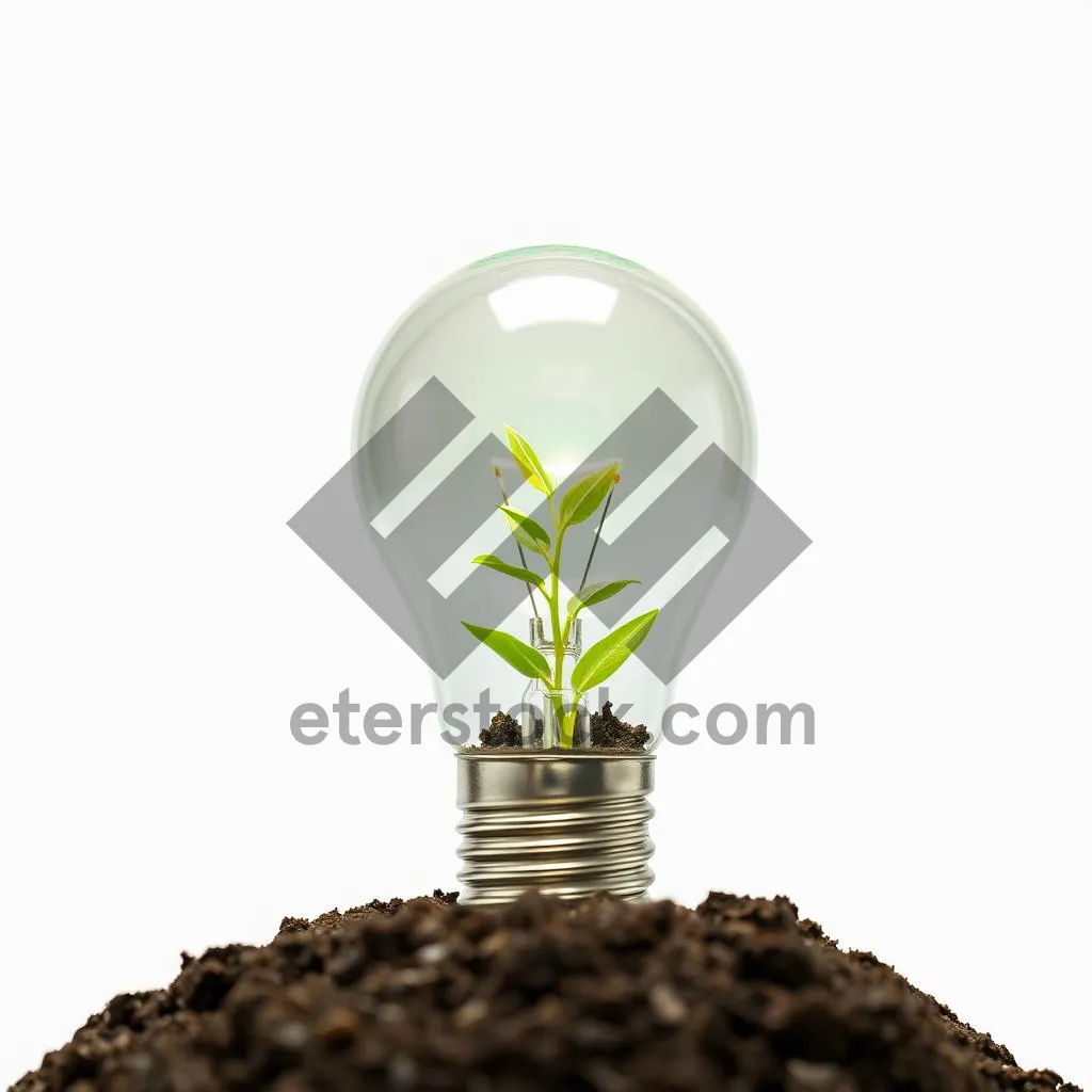 Picture of Green Energy Plant Seedling in Glass Bulb