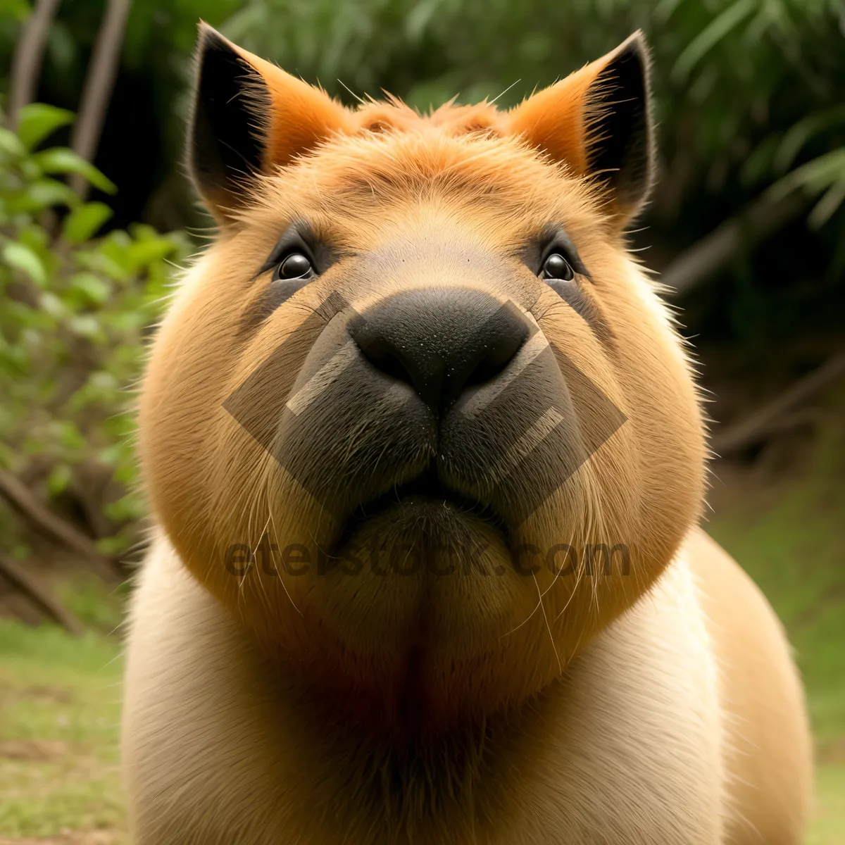 Picture of Wild Horse Grazing on Brown Grass Field