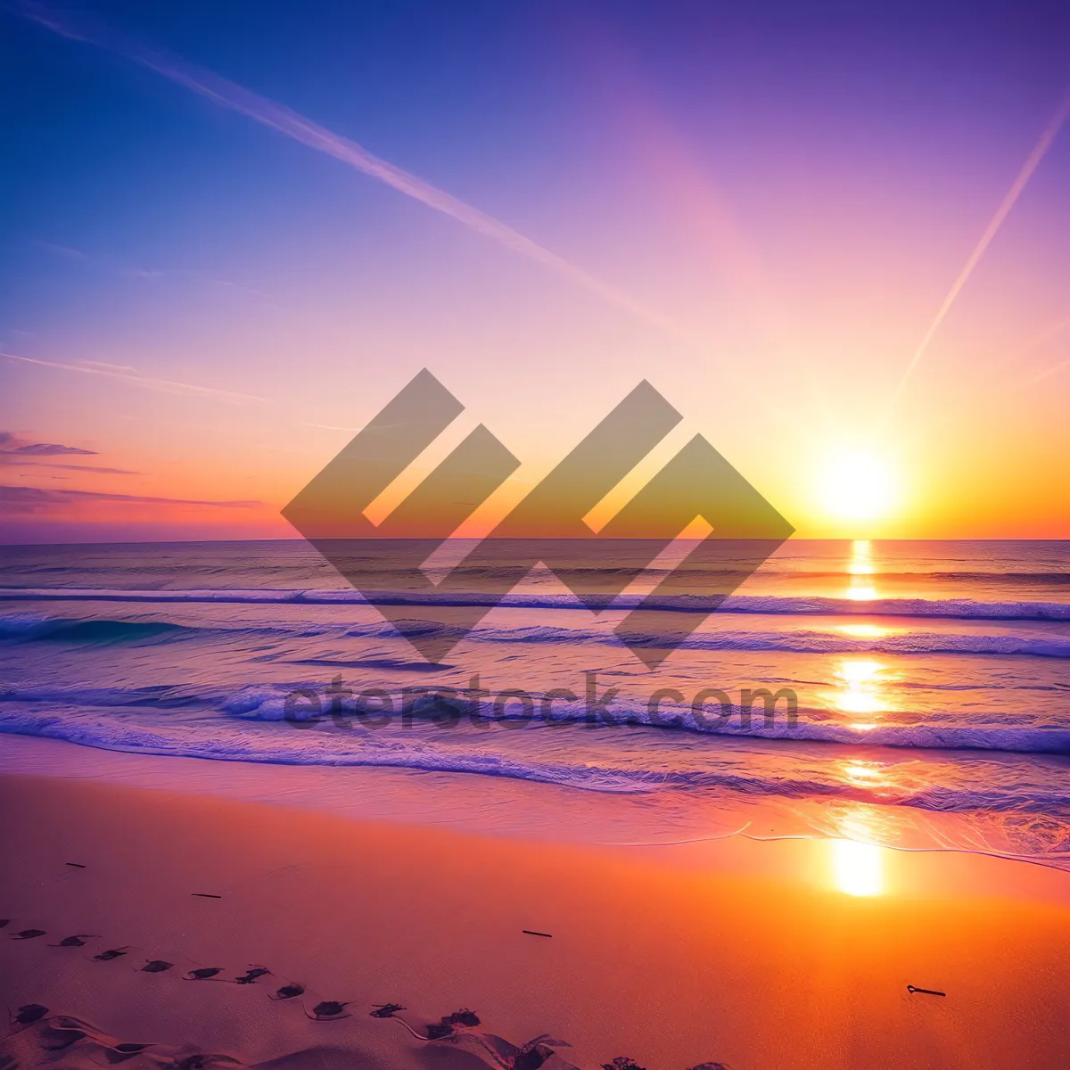 Picture of Golden Horizon: Tranquil Seascape at Sunset