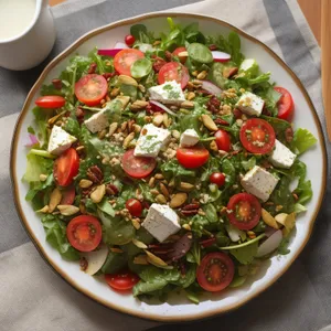 Delicious Garden Salad with Fresh Vegetables and Cheese