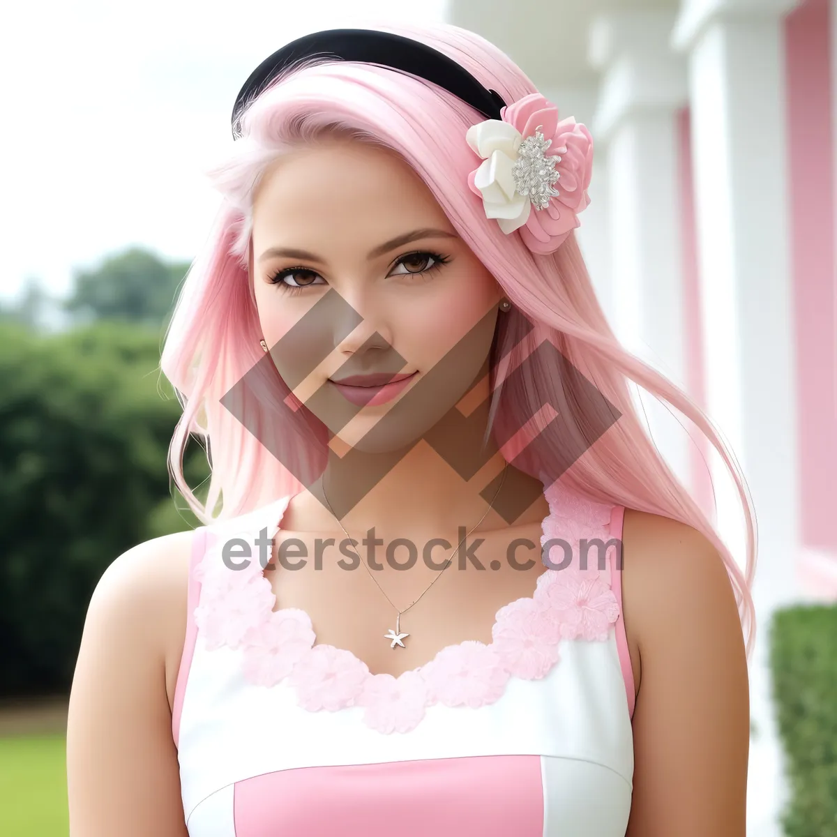 Picture of Joyful Aristocrat Princess with Gorgeous Smiling Face