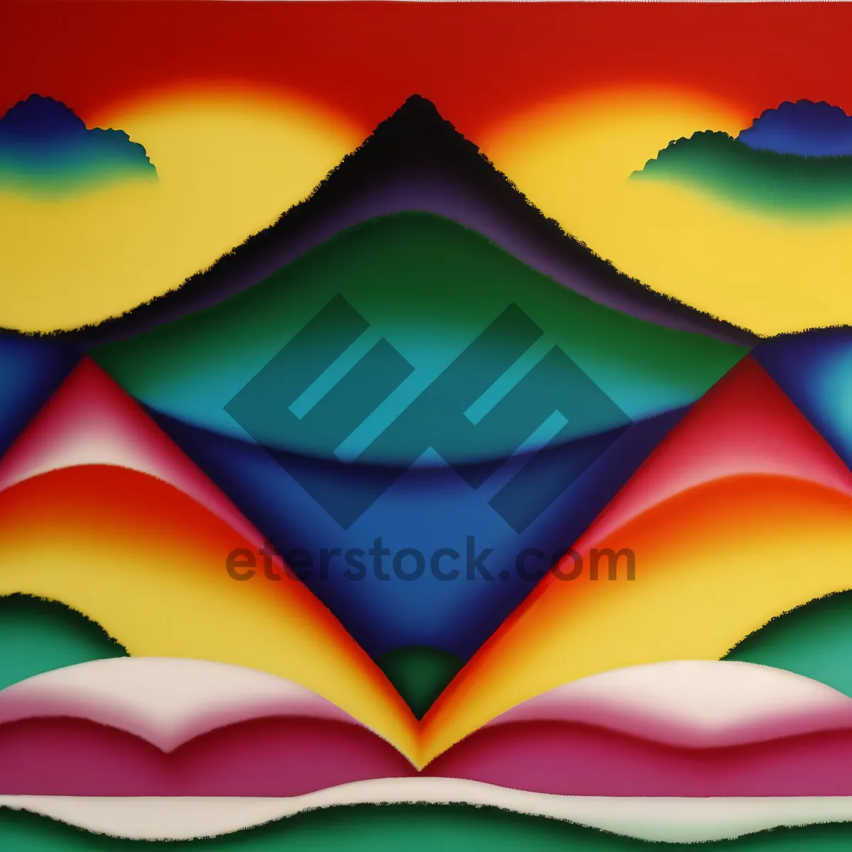 Picture of Colorful Gem Pattern in 3D Motion