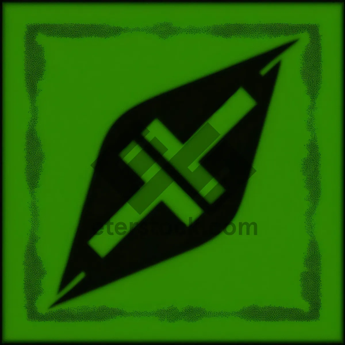 Picture of Digital Clock on Blank Border Sign