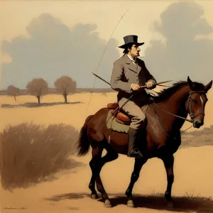 Dynamic Equestrian Polo Rider on Horseback