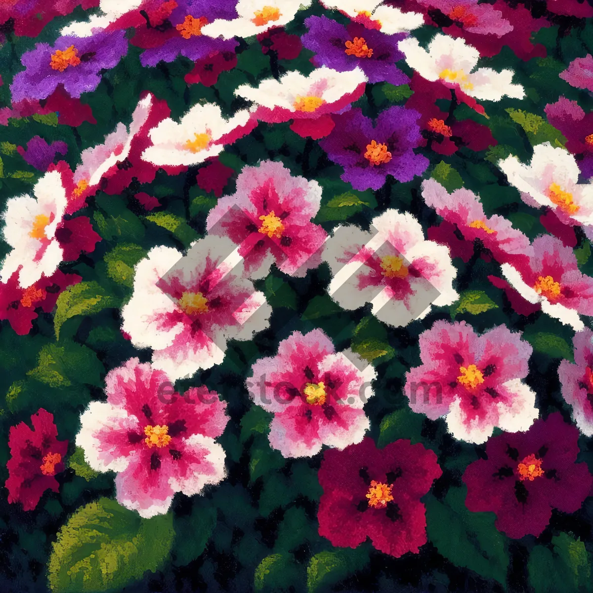 Picture of Pink Primrose Bloom in Colorful Floral Bouquet