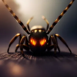 Close-up of Black Widow Spider - Detailed Arachnid Wildlife Image