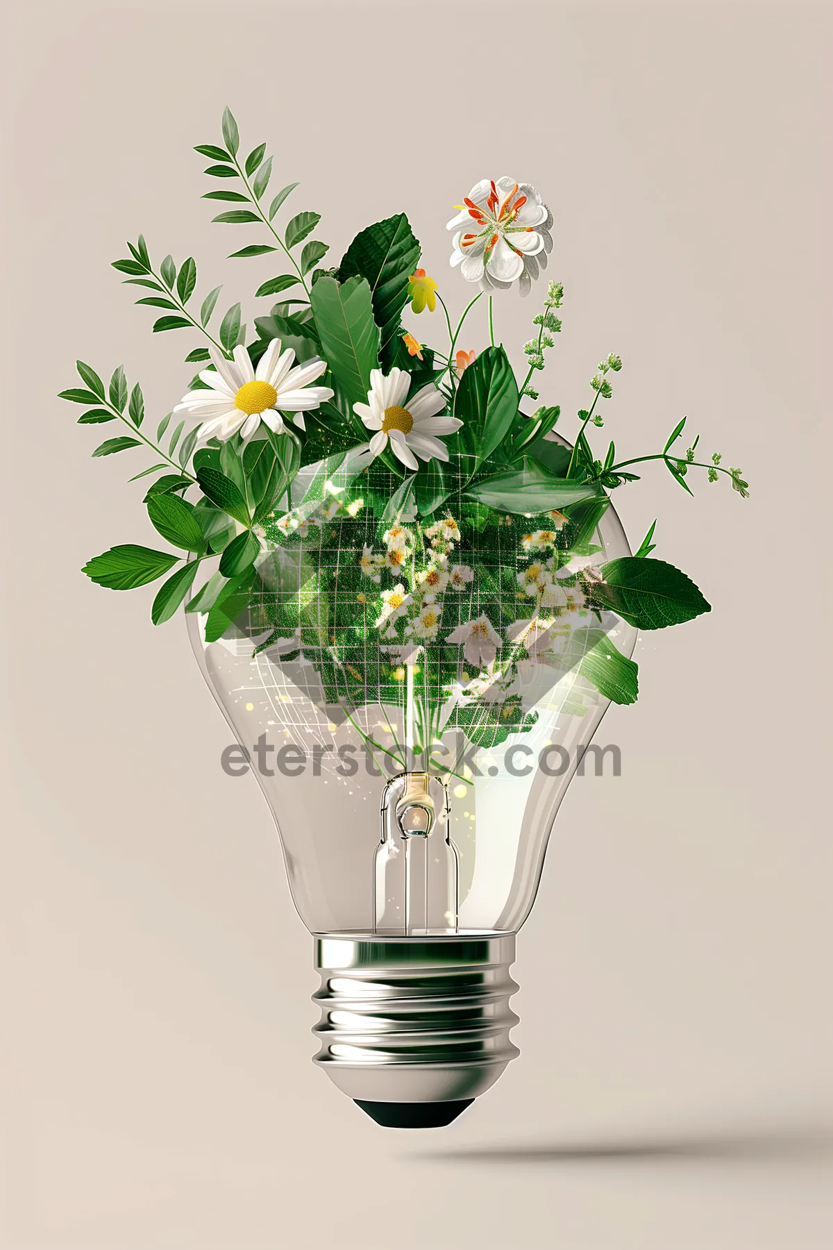 Picture of Pink flower bouquet in glass vase.