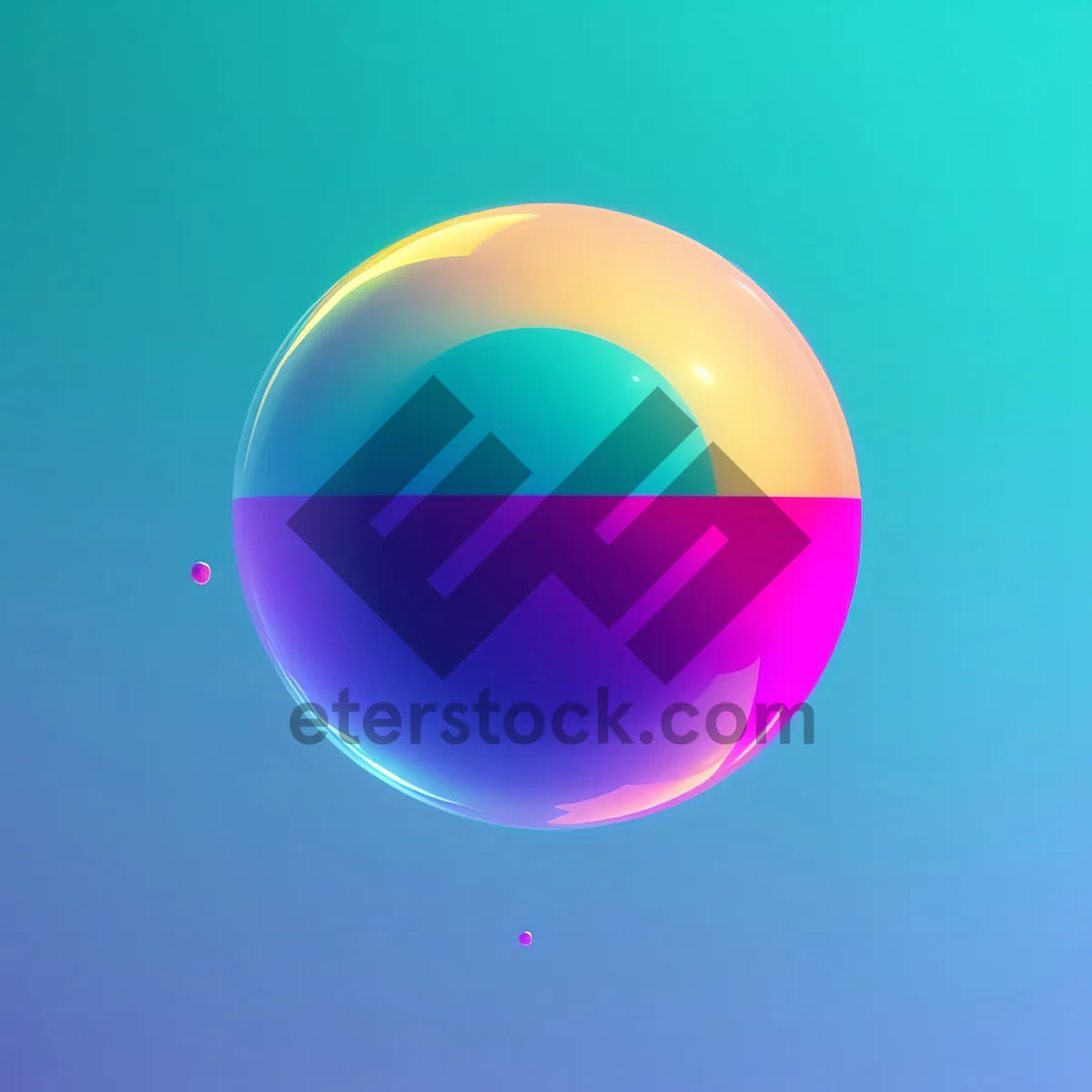 Picture of Vibrant Graphic Art with Shiny Glass Icon