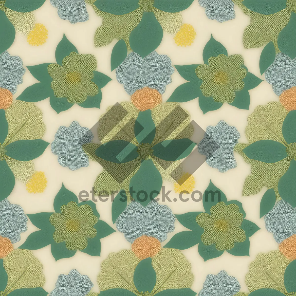 Picture of Modern Floral Ornament Wallpaper Design Texture Pattern.