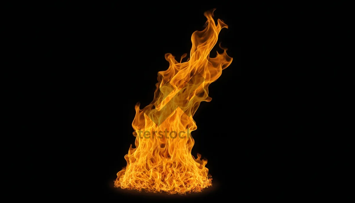 Picture of Fiery Flame Art Design with Textured Yellow Glow