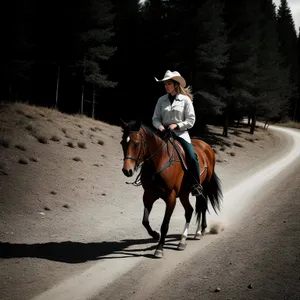 Stallion Riding Cowboys on Horseback in the Ranch