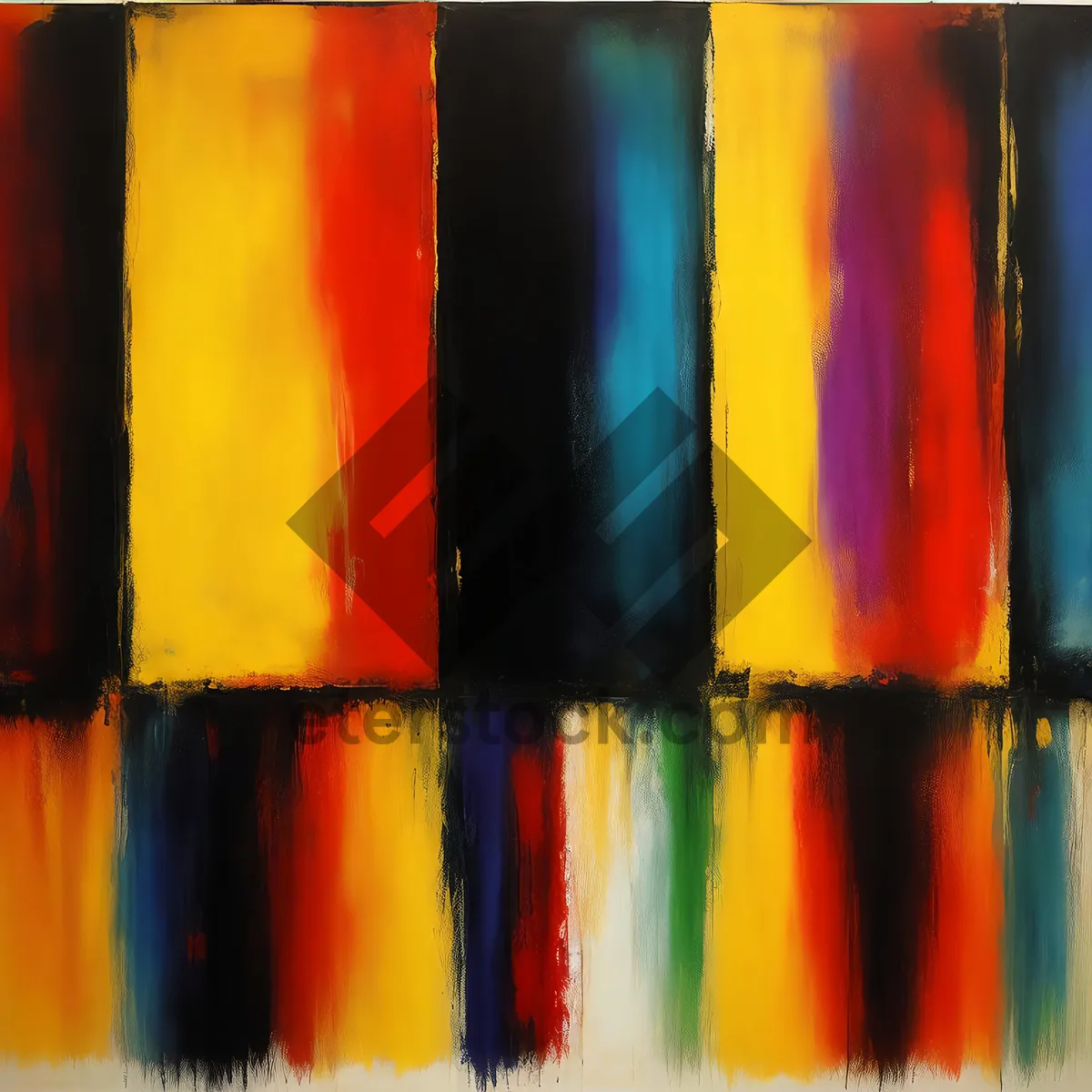 Picture of Colorful school supplies with pencils and paintbrush