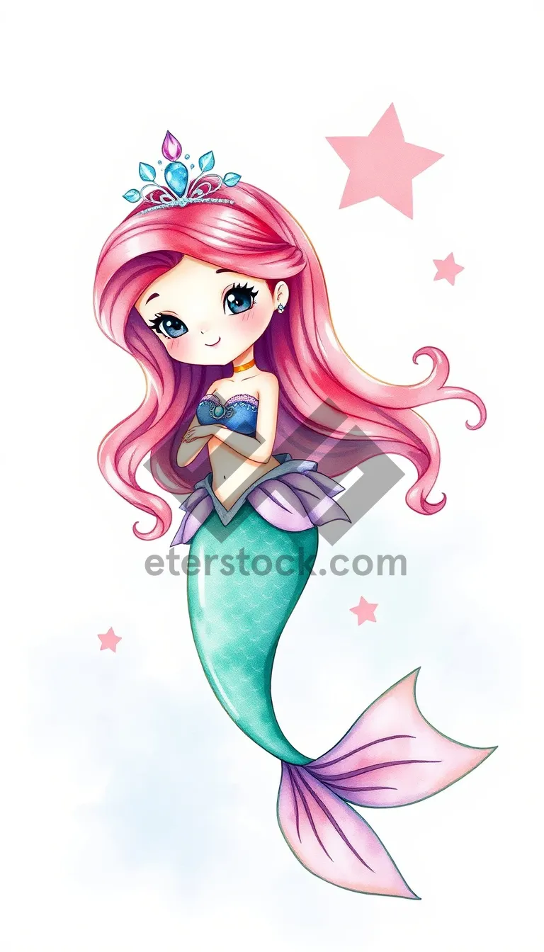 Picture of Cartoon Princess with Cute Coquette Haircut – Clip Art