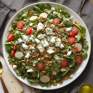 Delicious Salad Plate with Gourmet Cheese