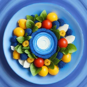 Colorful Healthy Fruit and Vegetable Plate