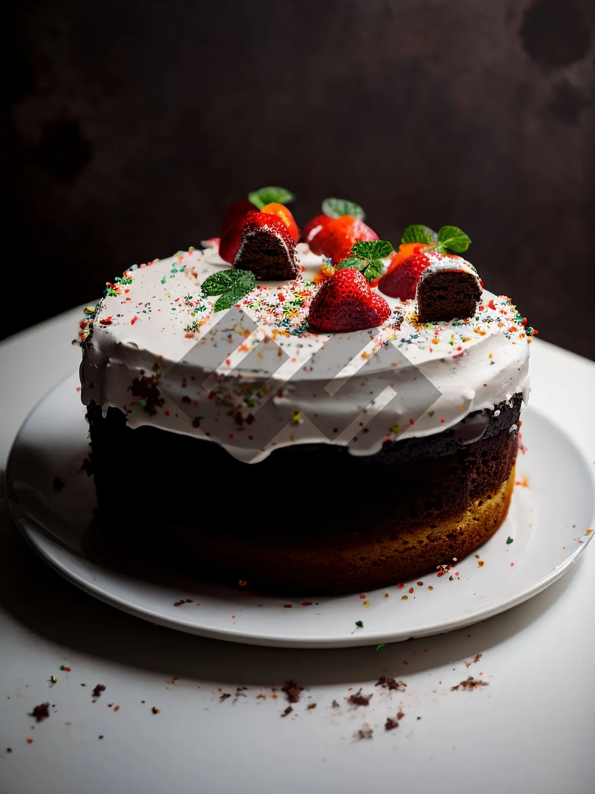 Picture of Delicious Strawberry Raspberry Trifle with Fresh Cream