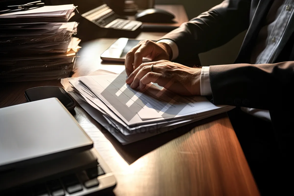 Picture of Professional businessman working on laptop in office.