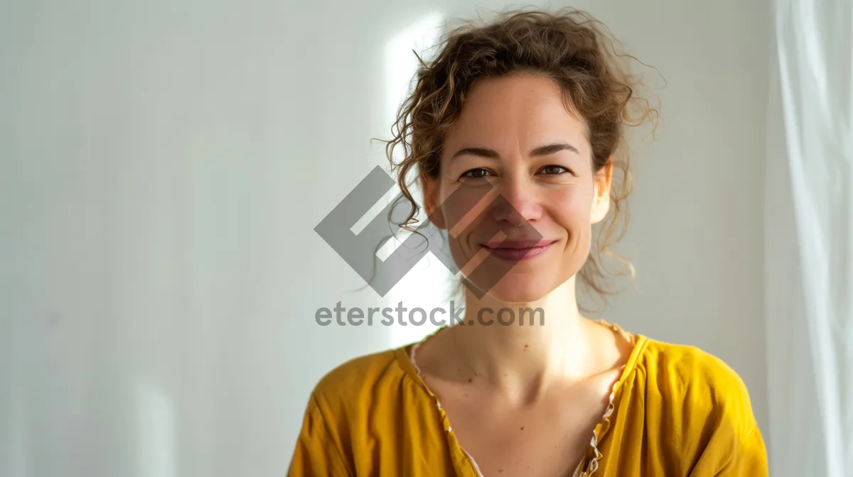 Picture of Smiling brunette lady fashion model portrait