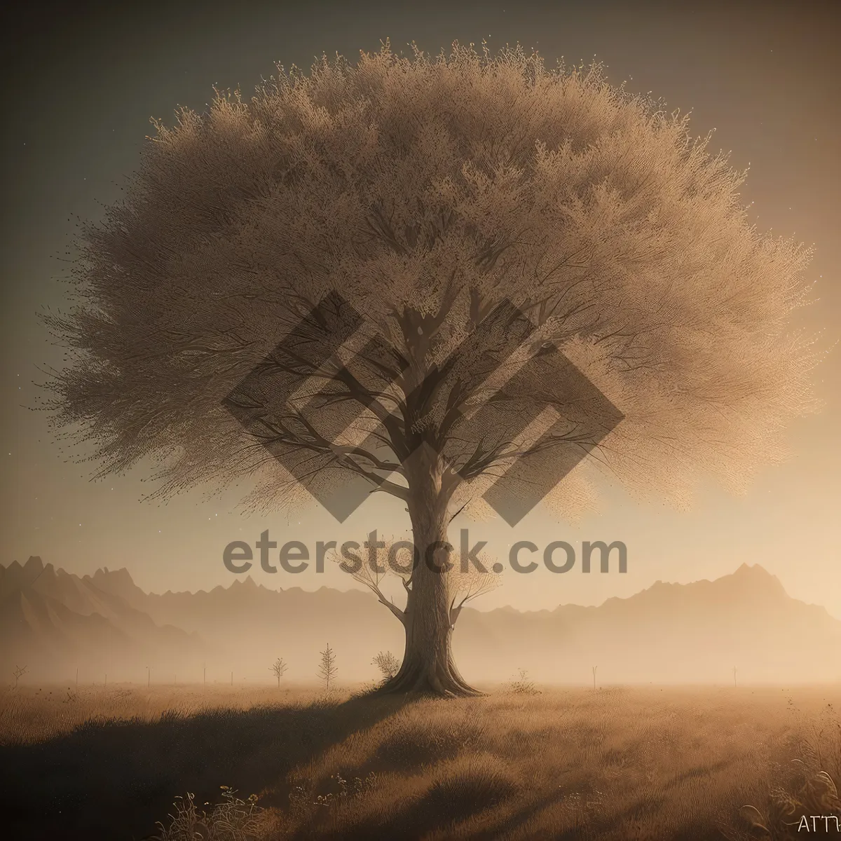 Picture of Twilight over Serene Winter Countryside