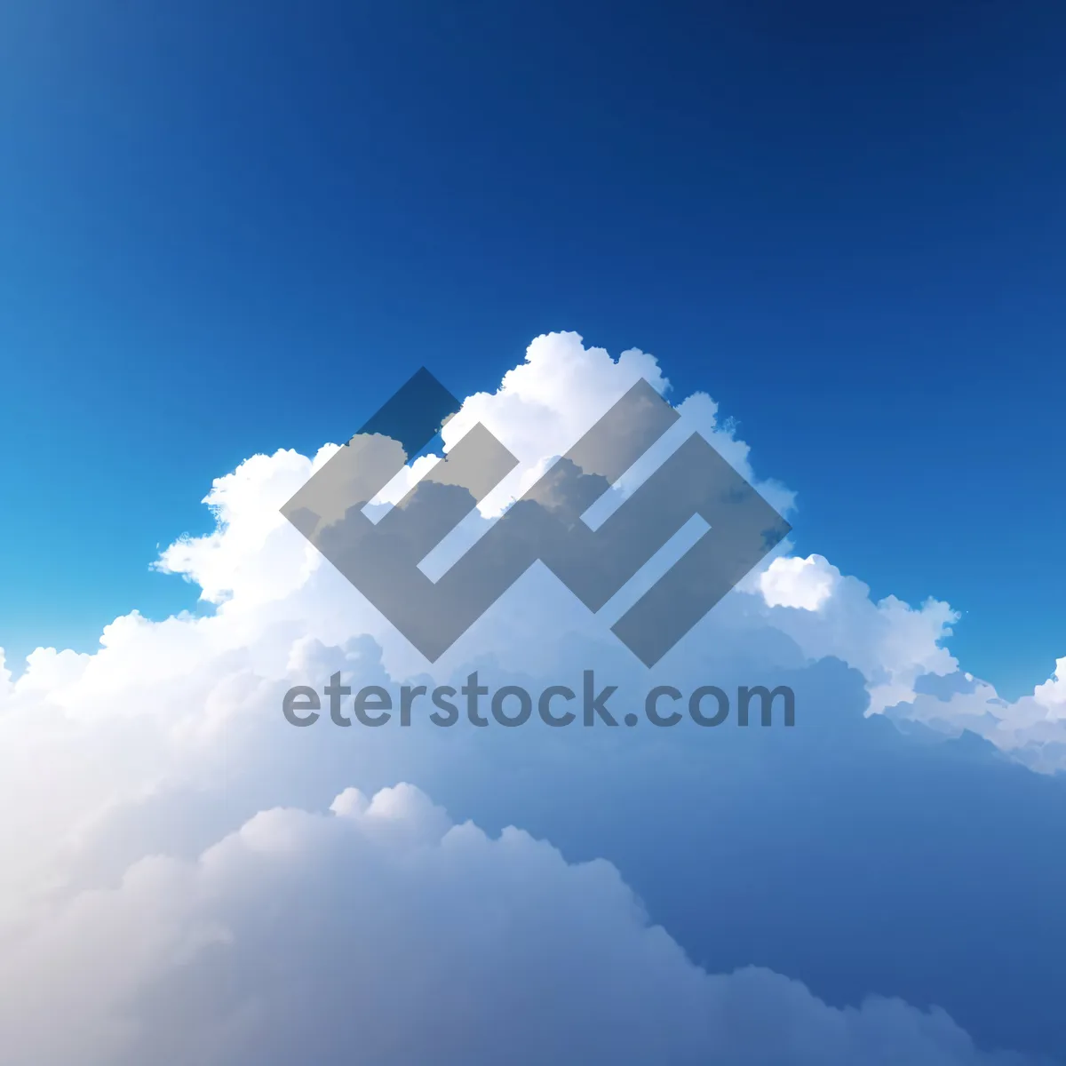 Picture of Fluffy Cumulus Clouds in Sunny Summer Sky