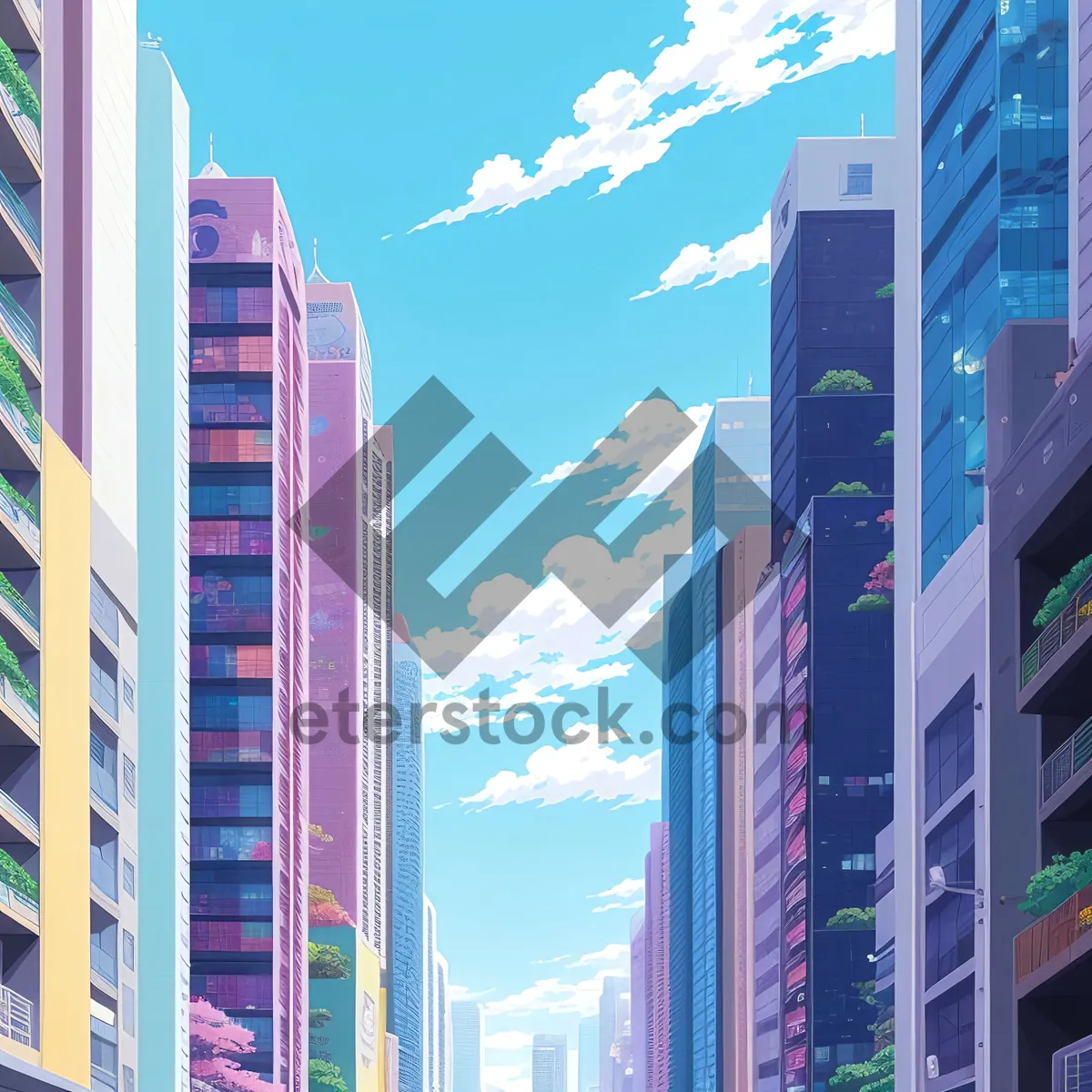 Picture of Futuristic Corporate Tower in Urban Cityscape