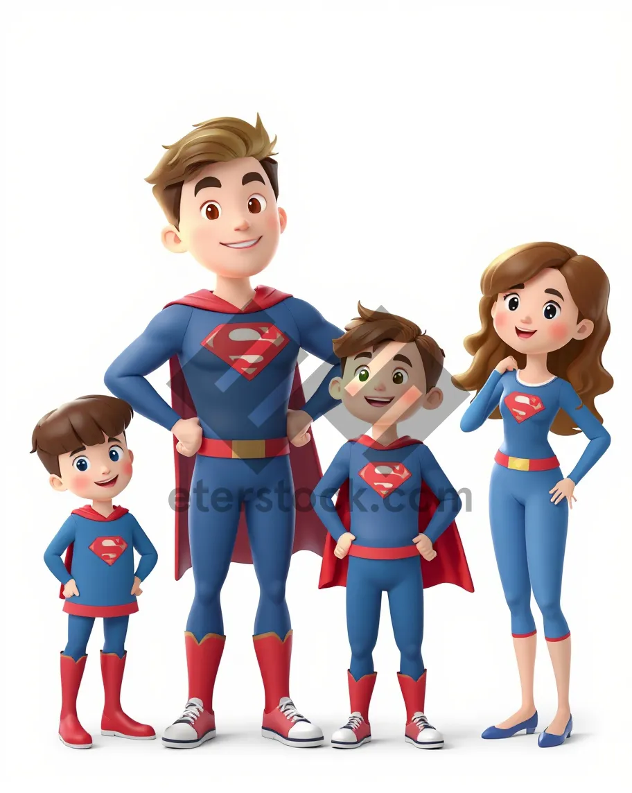 Picture of Happy Cartoon Boy with his Cute Brother