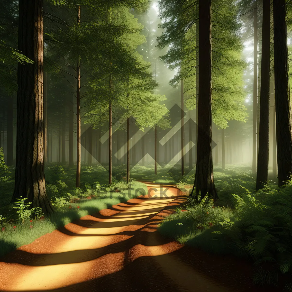 Picture of Majestic Forest Pathway: Serene Natural Landscape