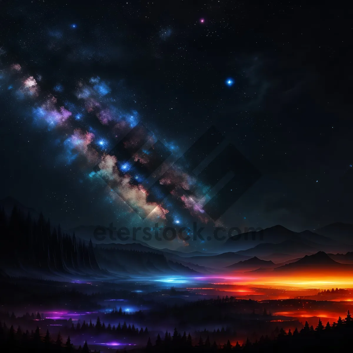 Picture of Celestial Night Sky Galaxy Fantasy Dark Glow ⭐️