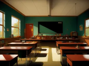 Modern luxury dining room interior with wooden furniture