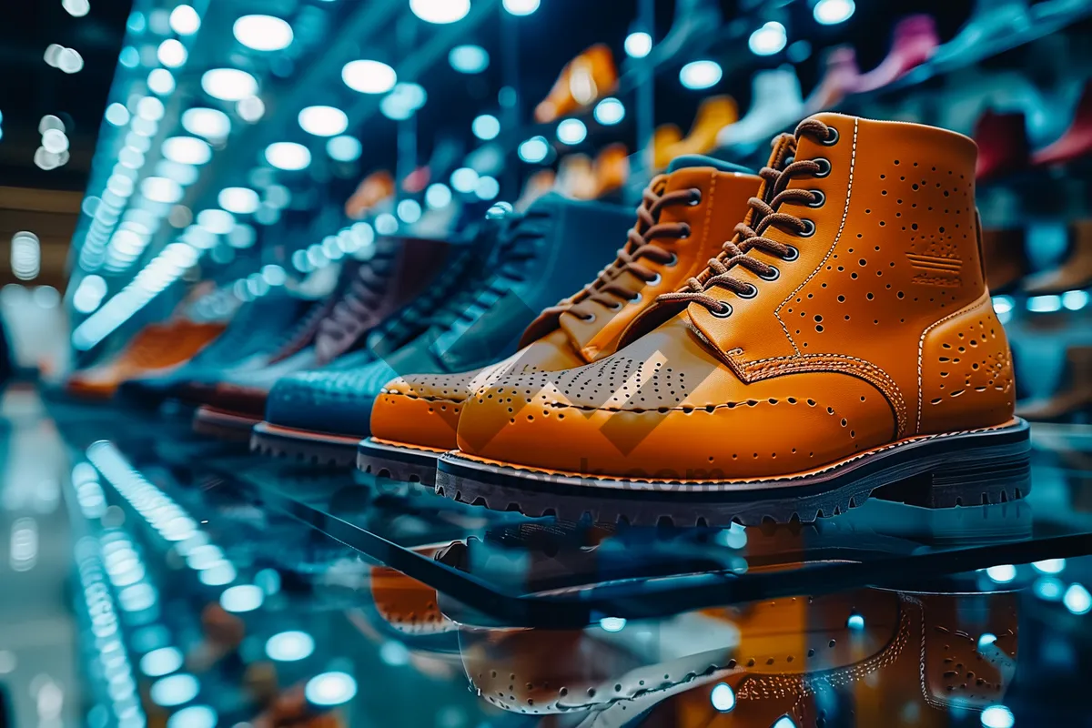 Picture of Brown Leather Skate Shoes with Rubber Sole