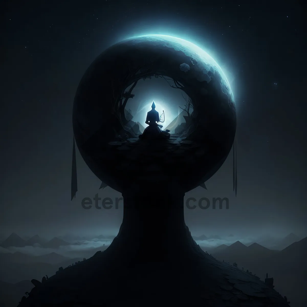 Picture of Night sky with moon and stars