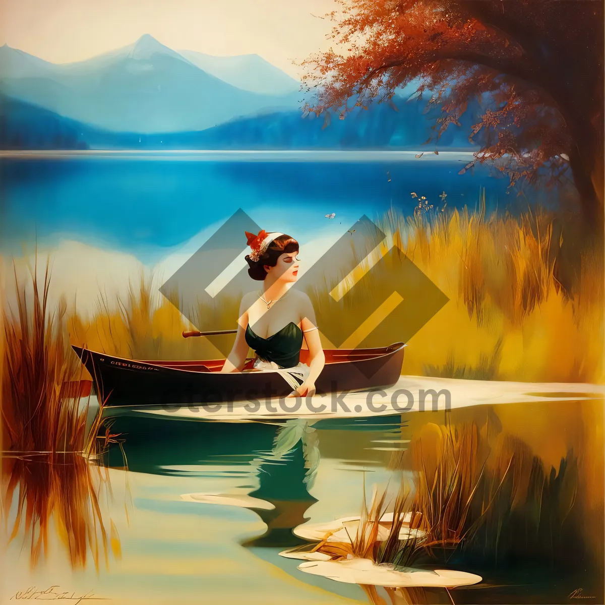 Picture of Golden Reflections on Calm Coastal Waters.