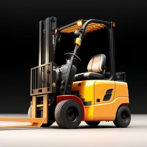 Yellow Forklift for Heavy Industrial Cargo Transport