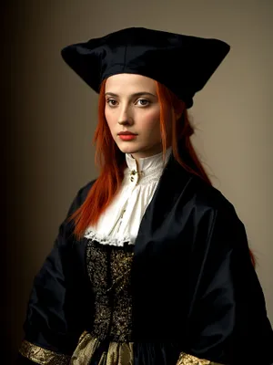 Attractive student in graduation cap smiling happily