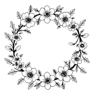 Vintage floral ornament border with swirls and curves.