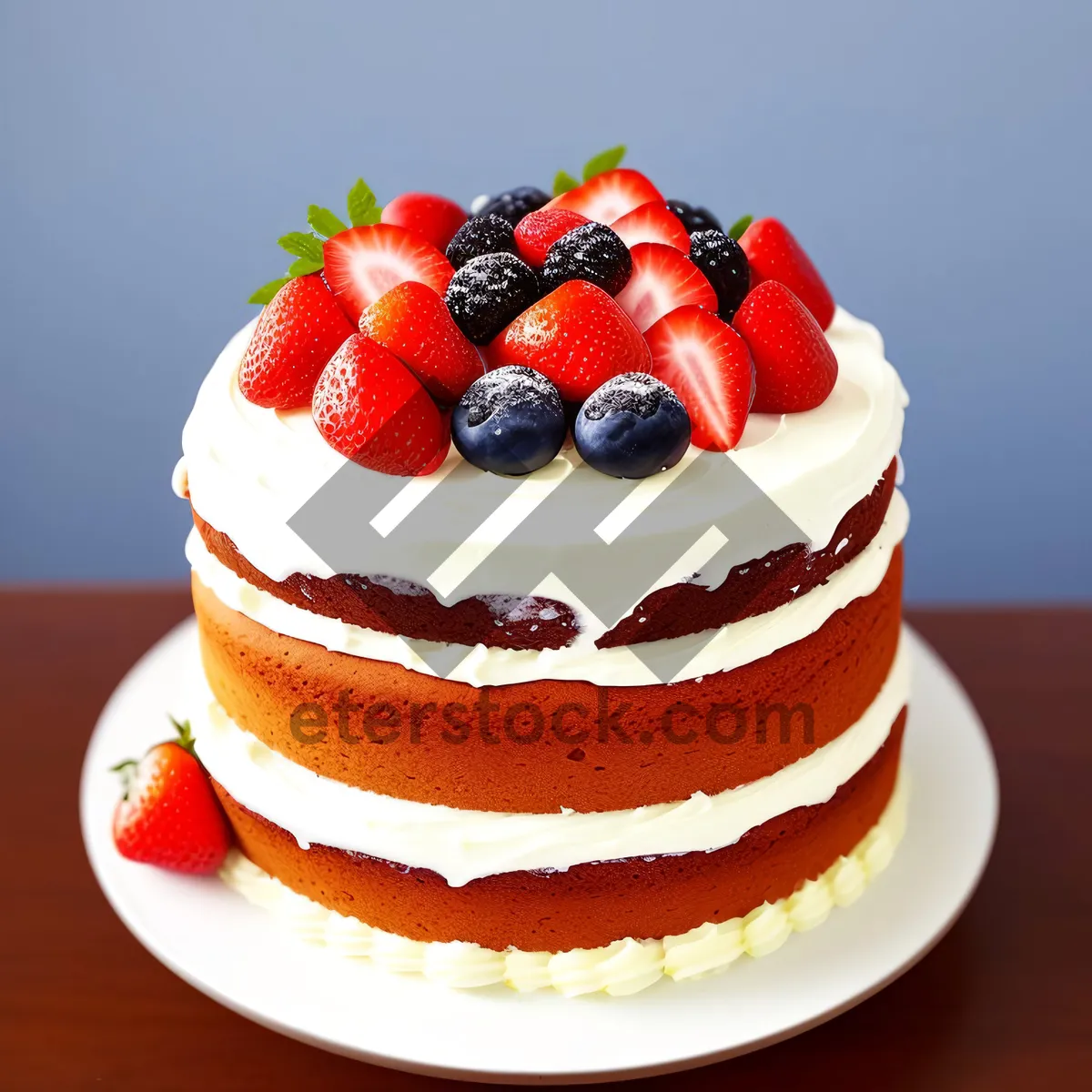 Picture of Delicious Berry Trifle Dessert with Fresh Strawberries