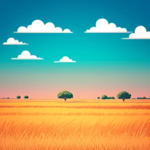 Vast Horizon: Serene Savanna with Lush Meadows