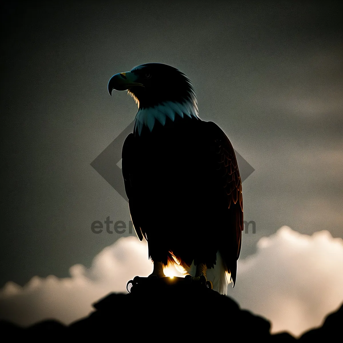 Picture of Wild Seabird with Striking Black Feathers and Fierce Gaze