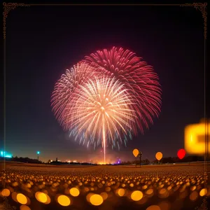 Vibrant Night Lights: Explosive Firework Celebration