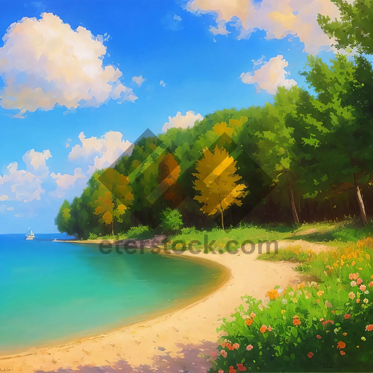 Picture of Tranquil Paradise - Crystal Clear Waters and Pristine Shoreline