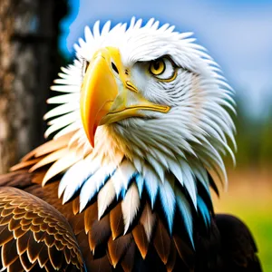 Yellow-eyed Bald Eagle in the Wild