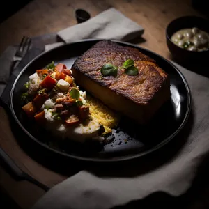 Delicious Grilled Steak with Fresh Vegetable Salad