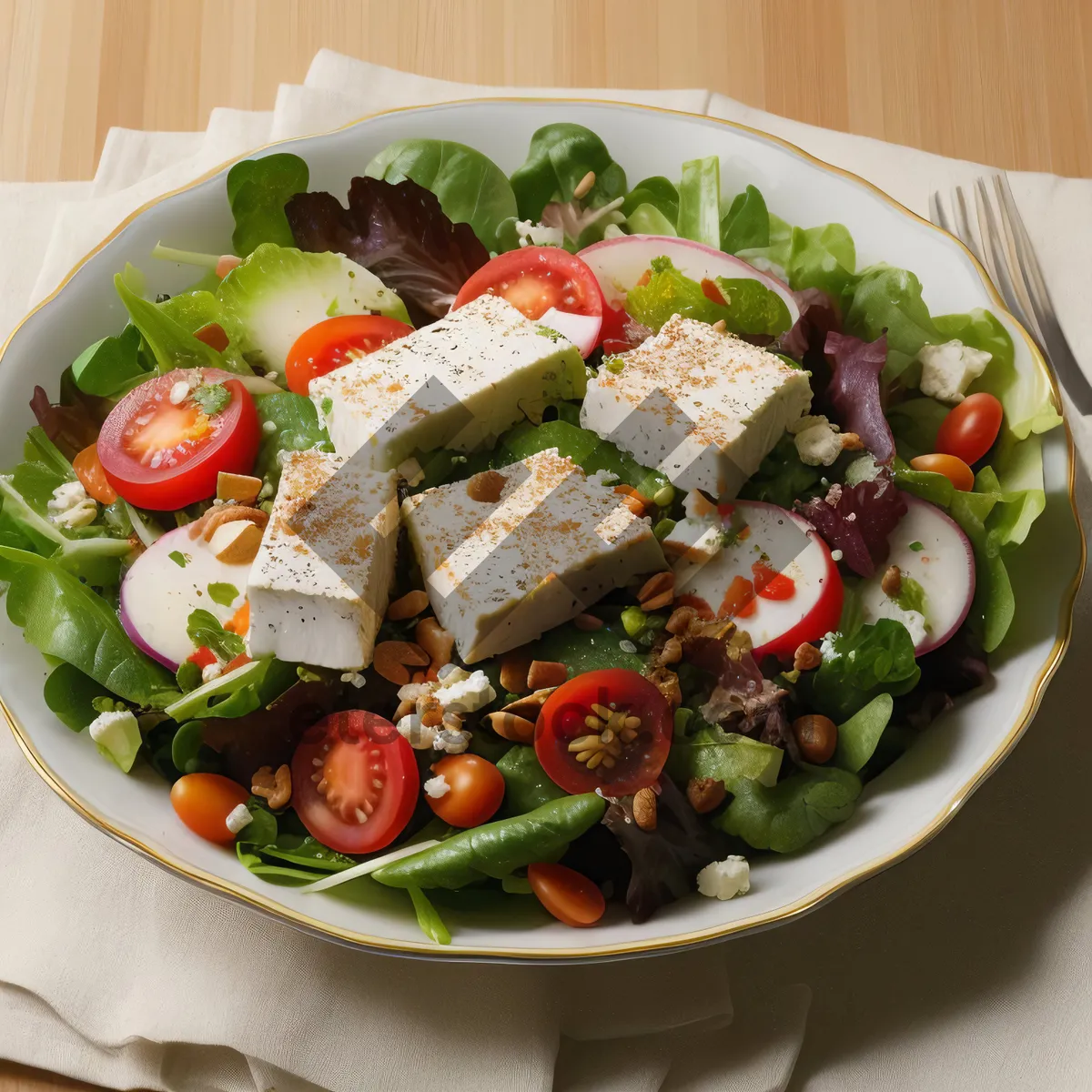 Picture of Vegetarian Gourmet Salad with Olive Oil Dressing