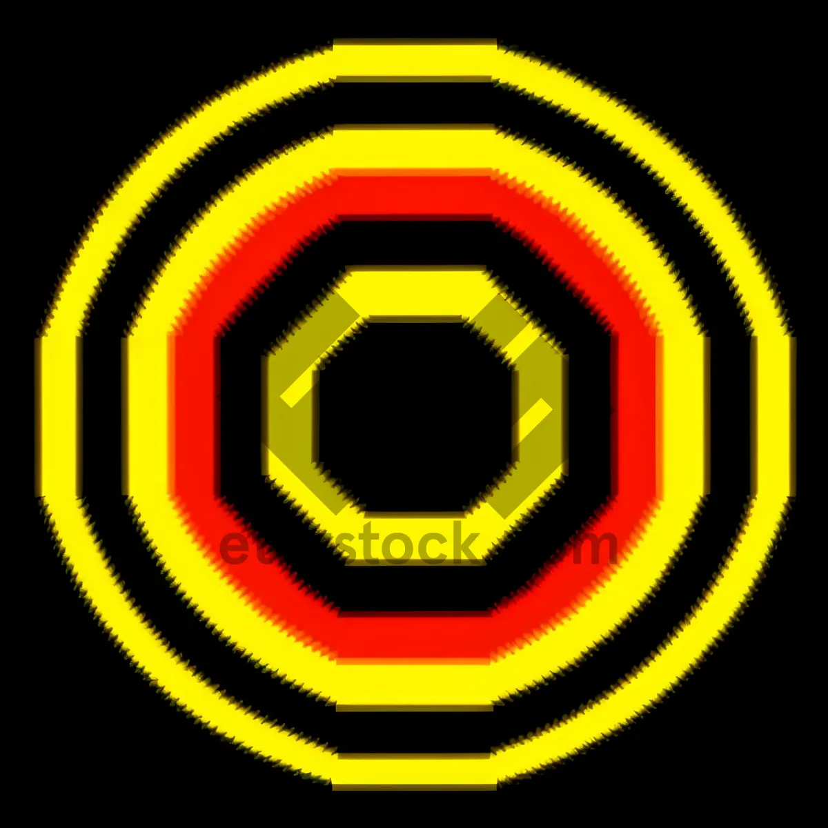 Picture of Hazard Caution Sign - Yellow and Black Round Icon