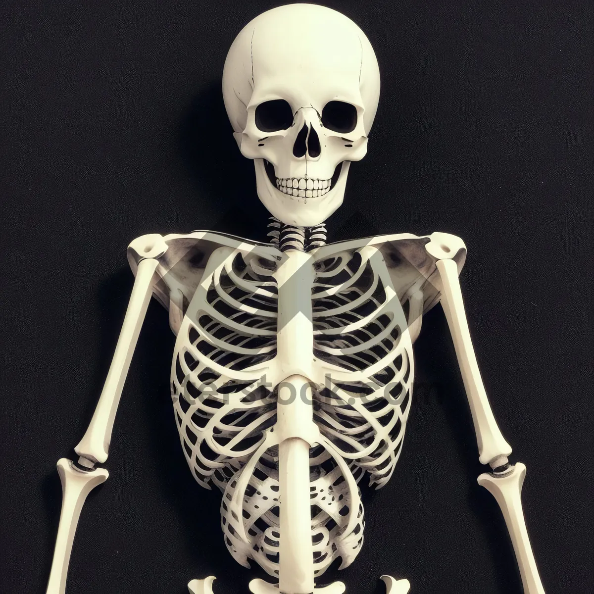 Picture of Scary Skeleton Bust: Anatomical Horror Sculpture