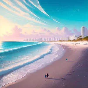 Tranquil Sunset over Tropical Bay